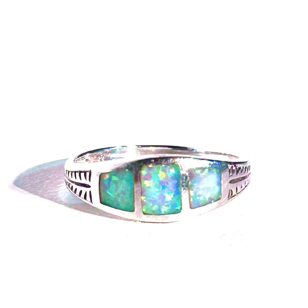 Sterling Silver Opal Inlay Ring